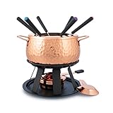 beef fondue recipes in a copper fondue pot